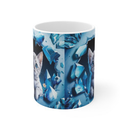 Mug "Chaton Cristaux - Beauté Givrée" - Cadeau Féérique et Mignon pour Amoureux des Chats