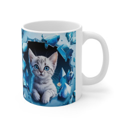Mug "Chaton Cristaux - Beauté Givrée" - Cadeau Féérique et Mignon pour Amoureux des Chats