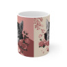 Mug Tasse "Chat et Roses Romantiques - Élégance et Tendresse" - Idée Cadeau pour Amoureux des Chats