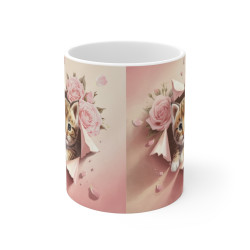 Mug "Chaton et Roses - Douceur et Élégance" - Cadeau Félin et Floral pour enfants et adultes