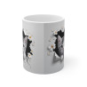 Mug "Tasse Animal Chaton et Fleurs Blanches" - Douceur et Élégance Féline pour enfants et adultes