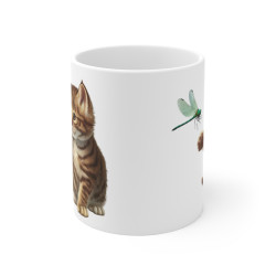 Mug Tasse Animal Chat Chaton et Libellule" -Idée cadeau  Douceur et Nature pour enfants et adultes