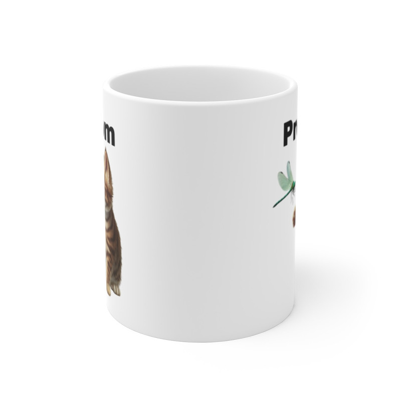 Mug Tasse Personnalisable Personnalisé Chat et Libellule - Cadeau Unique pour Amoureux des Animaux