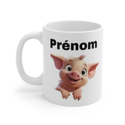 Mug Tasse Personnalisé Animal Cochon Drole - Idée Cadeau Amusant et Unique pour enfants et adultes