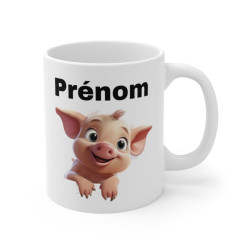 Mug Tasse Personnalisé Animal Cochon Drole - Idée Cadeau Amusant et Unique pour enfants et adultes