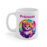 Mug Tasse Personnalisé Chat Arc-en-Ciel - Idée Cadeau Original et Coloré pour enfants et adultes