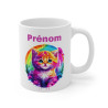 Mug Tasse Personnalisé Chat Arc-en-Ciel - Idée Cadeau Original et Coloré pour enfants et adultes