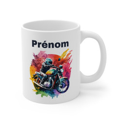 Mug Tasse Personnalisé Motard Coloré - Idée Cadeau Unique pour Passionné de Moto