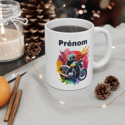 Mug Tasse Personnalisé Motard Coloré - Idée Cadeau Unique pour Passionné de Moto