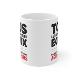 Mug Tasse Agriculteur "Tous les Hommes Naissent Égaux, Mais les Meilleurs Deviennent Agriculteurs" Idée cadeau drôle