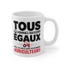 Mug Tasse Agriculteur "Tous les Hommes Naissent Égaux, Mais les Meilleurs Deviennent Agriculteurs" Idée cadeau drôle