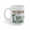Mug Tasse à Café "Pêcheur 100% Naturel" – Idée Cadeau Originale pour Passionnés de Pêche