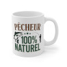 Mug Tasse à Café "Pêcheur 100% Naturel" – Idée Cadeau Originale pour Passionnés de Pêche