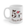 Mug "5 Ans - Noces de Bois" – Cadeau Idéal pour Célébrer 5 Ans de Mariage