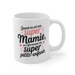 Mug Tasse "Super Mamie – Super Petits-Enfants" –  Idée Cadeau  pour Mamie