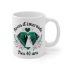 Mug Anniversaire de Mariage – Noces d'Émeraude – 40 Ans d'Amour