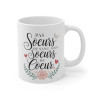 Mug Tasse "Pas sœurs de sang mais sœurs de cœur" – Cadeau pour Meilleure Amie ou Sœur de Cœur