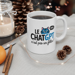 Mug Tasse Drôle Chat GPT "Le ChatGPT n'est pas un félin !" - Idée Cadeau Humour Geek et Original