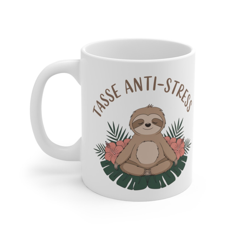 Mug "Tasse Anti-Stress" Paresseux Zen –Idée  Cadeau Relaxation Original Yoga