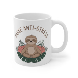 Mug "Tasse Anti-Stress" Paresseux Zen –Idée  Cadeau Relaxation Original Yoga
