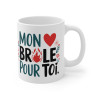 Mug Tasse "Mon Cœur Brûle Pour Toi" – Idée Cadeau d'Amour Original et Tendre