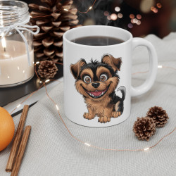 Mug Tasse Animal "Petit Chien Joyeux" –Idée  Cadeau Mignon et Plein de Vie pour enfants et adultes