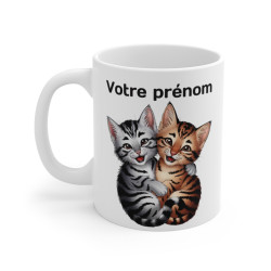 Mug Chatons Personnalisable – Tasse Adorable pour Enfants et Adultes, Cadeau Idéal Amoureux des Chats