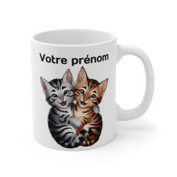 Mug Chatons Personnalisable – Tasse Adorable pour Enfants et Adultes, Cadeau Idéal Amoureux des Chats