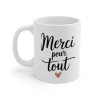 Mug Merci – Tasse, Idée Cadeau Touchante pour Dire Merci, Coeur, Amour
