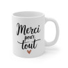 Mug Merci – Tasse, Idée Cadeau Touchante pour Dire Merci, Coeur, Amour