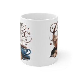 Mug Coffee avec Yorkshire et Croissant – Tasse Parfaite pour les Amoureux de Chiens et Café