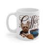 Mug Coffee avec Yorkshire et Croissant – Tasse Parfaite pour les Amoureux de Chiens et Café