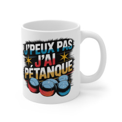 Mug Tasse "Je Peux Pas, J'ai Pétanque" – Idée cadeau pour les Amateurs de Boules