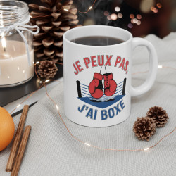 Mug Tasse "Je Peux Pas, J'Ai Boxe" – Idée cadeau Pour les Passionnés de Boxe, Sport