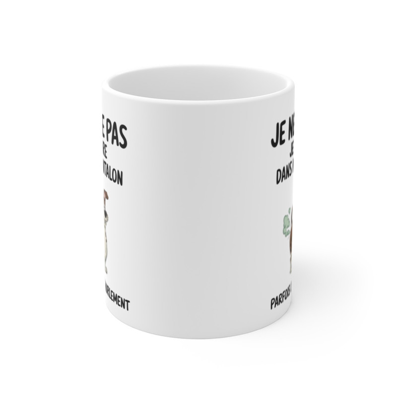 Mug Tasse Humour "Je ne pète pas, je murmure" - Tasse Drôle avec Chien - Idée Cadeau Originale et Rigolote