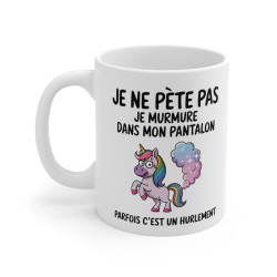 Mug Tasse Humour "Je ne pète pas, je murmure" - Tasse Drôle avec Licorne - Idée Cadeau Originale et Rigolote