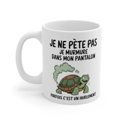 Mug Tasse Humour "Je ne pète pas, je murmure" - Tasse Drôle avec Tortue - Idée Cadeau Originale et Rigolote