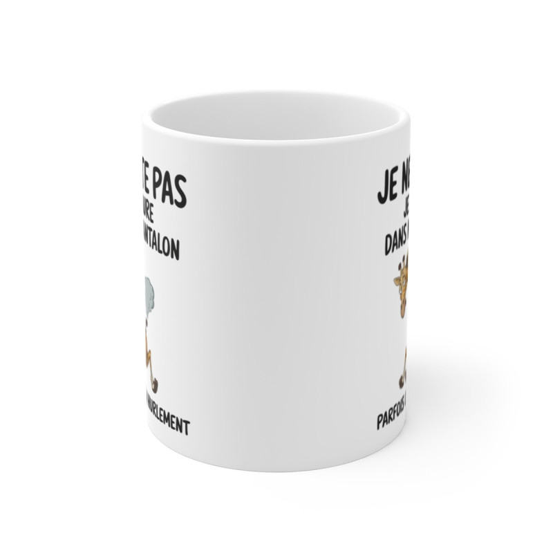 Mug Tasse Humour "Je ne pète pas, je murmure" - Tasse Drôle avec Girafe - Idée Cadeau Originale et Rigolote