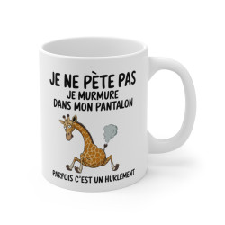 Mug Tasse Humour "Je ne pète pas, je murmure" - Tasse Drôle avec Girafe - Idée Cadeau Originale et Rigolote