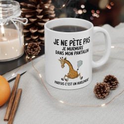 Mug Tasse Humour "Je ne pète pas, je murmure" - Tasse Drôle avec Girafe - Idée Cadeau Originale et Rigolote