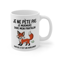 Mug Tasse Humour "Je ne pète pas, je murmure" - Tasse Drôle avec Renard - Idée Cadeau Originale et Rigolote