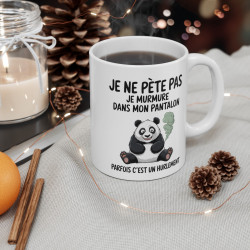Mug Tasse Humour "Je ne pète pas, je murmure" - Tasse Drôle avec Panda - Idée Cadeau Originale et Rigolote