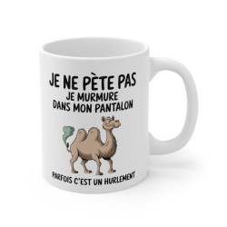 Mug Tasse Humour "Je ne pète pas, je murmure" - Tasse Drôle avec Chameau - Idée Cadeau Originale et Rigolote