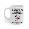 Mug Tasse Humour "Je ne pète pas, je murmure" - Tasse Drôle avec Flamant Rose - Idée Cadeau Originale et Rigolote