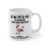 Mug Tasse Humour "Je ne pète pas, je murmure" - Tasse Drôle avec Flamant Rose - Idée Cadeau Originale et Rigolote