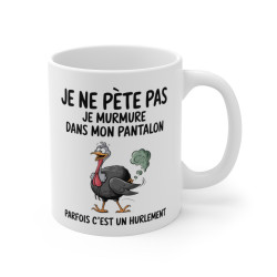 Mug Tasse Humour "Je ne pète pas, je murmure" - Tasse Drôle avec Dinde - Idée Cadeau Originale et Rigolote