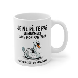 Mug Tasse Humour "Je ne pète pas, je murmure" - Tasse Drôle avec Cygne - Idée Cadeau Originale et Rigolote