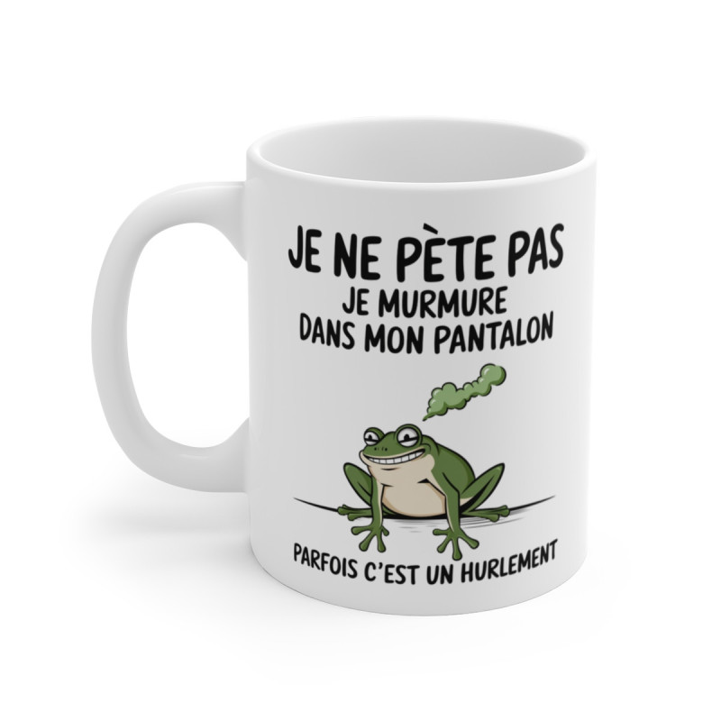 Mug Tasse Humour "Je ne pète pas, je murmure" - Tasse Drôle avec Grenouille - Idée Cadeau Originale et Rigolote