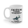 Mug Tasse Humour "Je ne pète pas, je murmure" - Tasse Drôle avec Requin - Idée Cadeau Originale et Rigolote