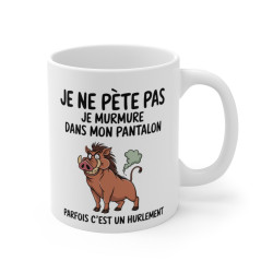 Mug Tasse Animal Phacochère Rigolo - "Je ne pète pas, je murmure" - Cadeau Drôle et Sauvage